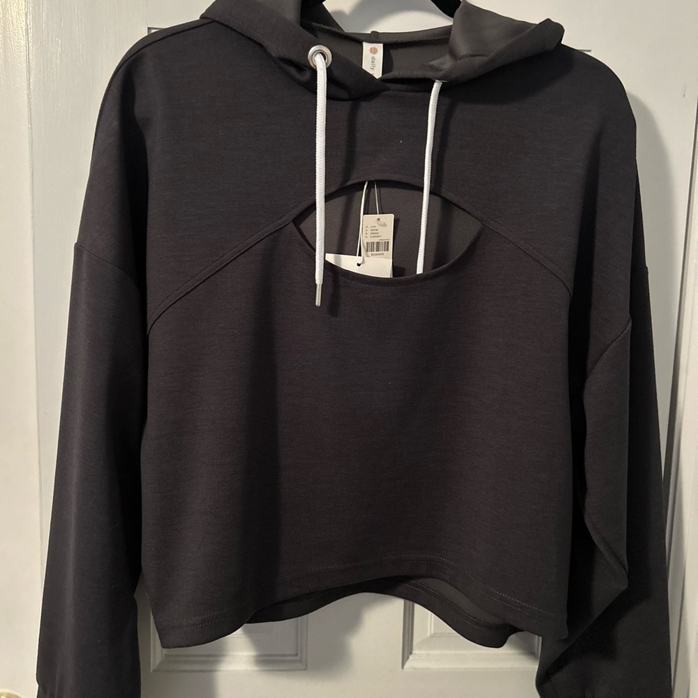 Chic Black Cutout Hoodie